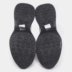 Pre Owned Dior Pink Knit Fabric B25 High Top Sneakers Size 40