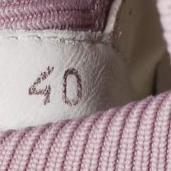 Pre Owned Dior Pink Knit Fabric B25 High Top Sneakers Size 40