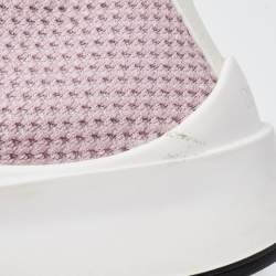 Pre Owned Dior Pink Knit Fabric B25 High Top Sneakers Size 40