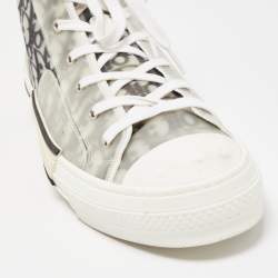 Dior Two Tone Oblique Mesh and PVC B23 High Top Sneakers Size 47