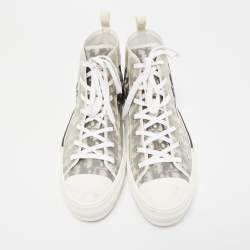 Dior Two Tone Oblique Mesh and PVC B23 High Top Sneakers Size 47