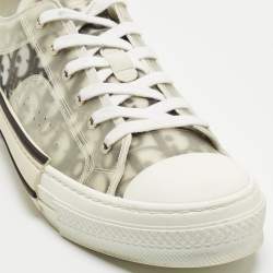 Dior Two Tone Oblique Mesh and PVC B23 Low Top Sneakers Size 44
