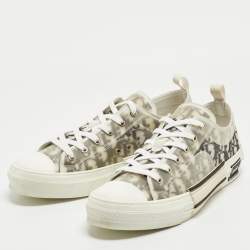 Dior Two Tone Oblique Mesh and PVC B23 Low Top Sneakers Size 44