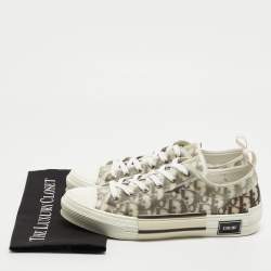 Dior Two Tone Oblique Mesh and PVC B23 Low Top Sneakers Size 44