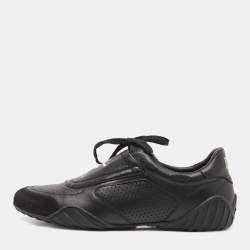 Dior Black Leather and Suede Low Top Sneakers Size 40