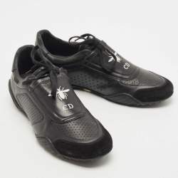 Dior Black Leather and Suede Low Top Sneakers Size 40