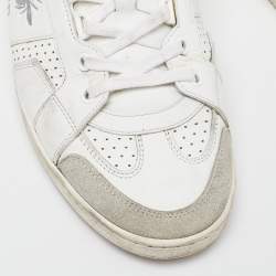 Pre Owned Dior White/Grey Leather and Suede D-Bee Low Top Sneakers Size 40