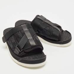 Dior Black Canvas and Leather Alpha Sandals Size 39