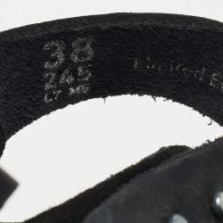 Dior X Birkenstock Black Suede Milano Flat Sandals Size 38
