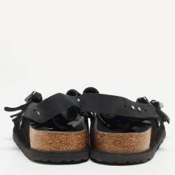 Dior X Birkenstock Black Suede Milano Flat Sandals Size 38