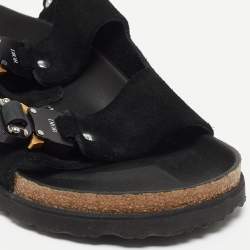 Dior X Birkenstock Black Suede Milano Flat Sandals Size 38