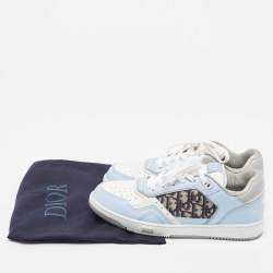 Dior Blue/White Leather and Oblique Canvas B27 Sneakers Size 43
