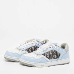 Dior Blue/White Leather and Oblique Canvas B27 Sneakers Size 43