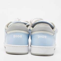 Dior Blue/White Leather and Oblique Canvas B27 Sneakers Size 43