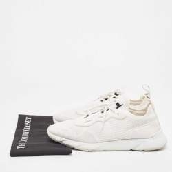 Dior White Knit Fabric B21 Neo Low Top Sneakers Size 43