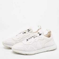 Dior White Knit Fabric B21 Neo Low Top Sneakers Size 43