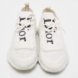 Dior White Knit Fabric B21 Neo Low Top Sneakers Size 43