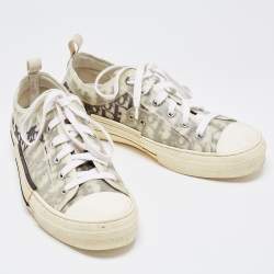 Dior Green/White Rubber and Mesh B23 Low Top Sneakers Size 41.5