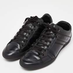 Pre Owned Dior Black Leather Homme Low Top Sneakers Size 43