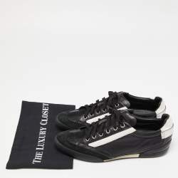 Pre Owned Dior Black/White Leather and Suede homme Sneakers Size 41.5