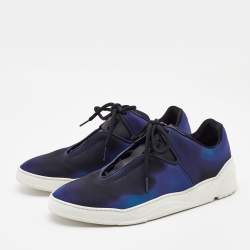 Pre Owned Dior Blue/Black Satin B17 Sneakers Size 44
