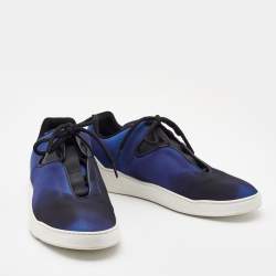 Pre Owned Dior Blue/Black Satin B17 Sneakers Size 44