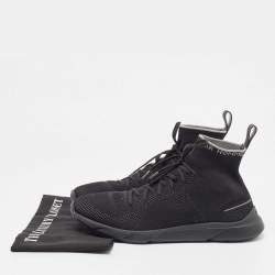 Dior Black Knit Fabric B21 High Top Sneakers Size 44