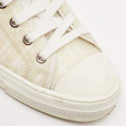 Dior White Oblique Mesh and Rubber B23 Low Top Sneakers Size 41.5