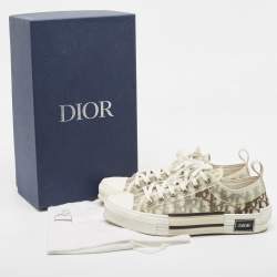 Dior White/Black Oblique Mesh and Rubber B23 Sneakers Size 42