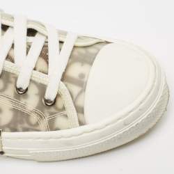 Dior White/Black Oblique Mesh and Rubber B23 Sneakers Size 42