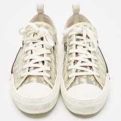 Dior White/Black Oblique Mesh and Rubber B23 Sneakers Size 42