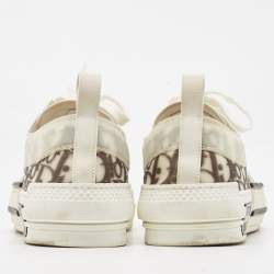 Dior White/Black Oblique Mesh and Rubber B23 Sneakers Size 42