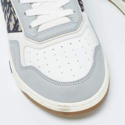 Dior Grey/White Leather and Canvas B27 Low Top Sneakers Size 43