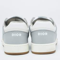 Dior Grey/White Leather and Canvas B27 Low Top Sneakers Size 43