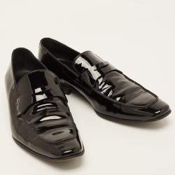 Pre Owned Dior Black Patent Slip On Loafers Size 42.5