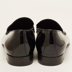 Pre Owned Dior Black Patent Slip On Loafers Size 42.5