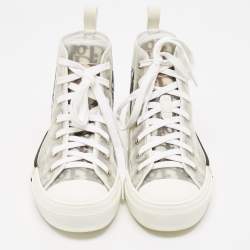 Dior Two Tone Oblique Mesh and Rubber B23 High Top Sneakers Size 40.5
