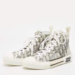Dior Two Tone Oblique Mesh and Rubber B23 High Top Sneakers Size 40.5