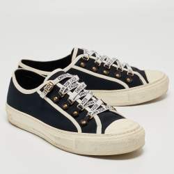 Dior Navy Blue Canvas Walk'n'Dior Low Top Sneakers Size 42