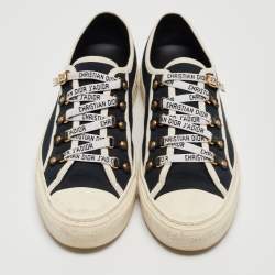 Dior Navy Blue Canvas Walk'n'Dior Low Top Sneakers Size 42