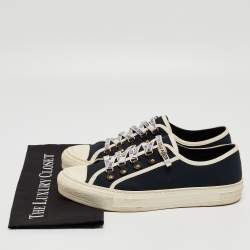 Dior Navy Blue Canvas Walk'n'Dior Low Top Sneakers Size 42
