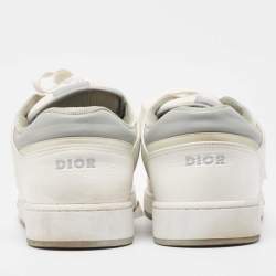 Dior White/Grey Leather B27 Low Top Sneakers Size 46