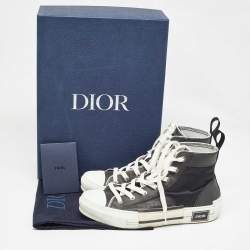 Dior Black Nylon and Leather B23 High Top Sneakers Size 40.5