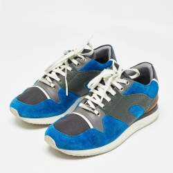 Dior Blue/Grey Suede and Leather Bo2 Lace Up Sneakers Size 40