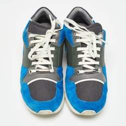 Dior Blue/Grey Suede and Leather Bo2 Lace Up Sneakers Size 40