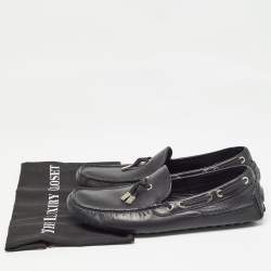 Dior Black Leather Slip On Loafers Size 41