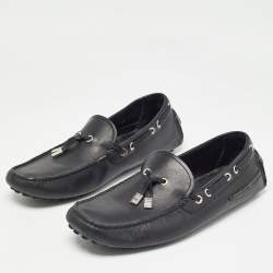 Dior Black Leather Slip On Loafers Size 41