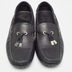 Dior Black Leather Slip On Loafers Size 41