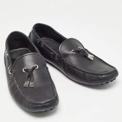 Dior Black Leather Slip On Loafers Size 41