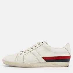 Dior White Leather Low Top Sneakers Size 45